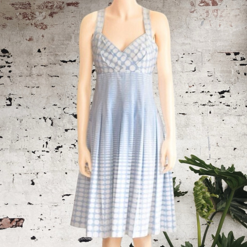 Calvin Klein Light Blue Polka Dot Midi Dress